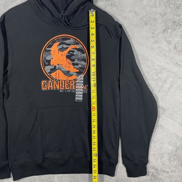Gander‎ Mtn Black Hoodie M Orange Logo & Kangaroo Pocket - Picture 2 of 8